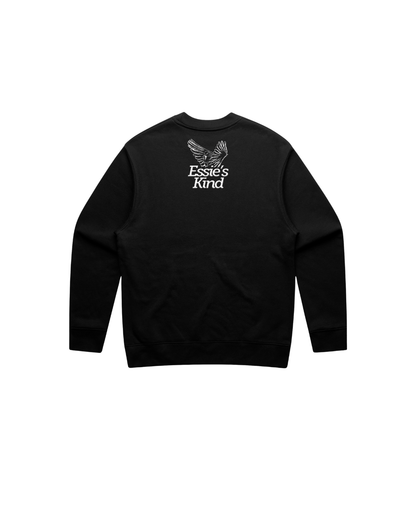 Cry, Pray, Laugh, Keep It Movin' Crewneck with Embroidery Logo on the Back